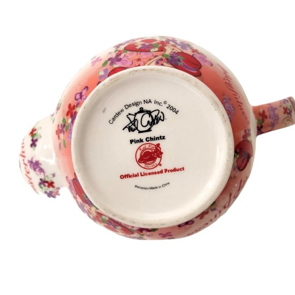 Red Hat Society Pink Chintz Teapot, Sugar and Creamer Set Cardew Designs - Picture 12 of 12